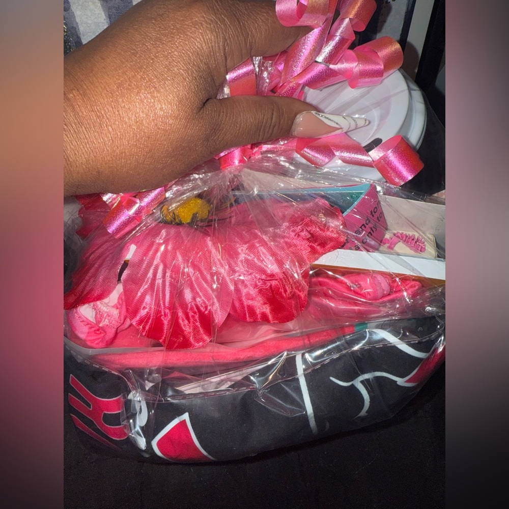Breast Cancer Awareness Gift Basket with Pink Accents-Or all cancers Handmade - Picture 8 of 8